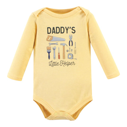 Hudson Baby Unisex Baby Cotton Long-Sleeve Bodysuits, Construction Work 5-Pack, 6-9 Months, Construction Work 5-pack, 6-9 Months