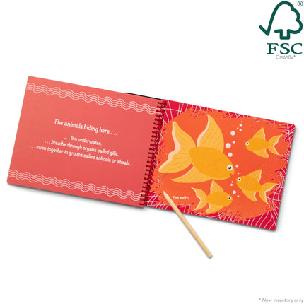 Melissa & Doug On the Go Scratch Art : Bloc d'activités Familles d'animaux à gratter avec stylet