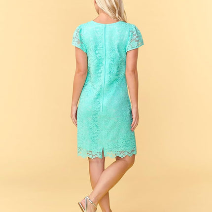Robe mode à manches courtes The Children's Place pour filles, dentelle aigue-marine - Adulte, T-grand