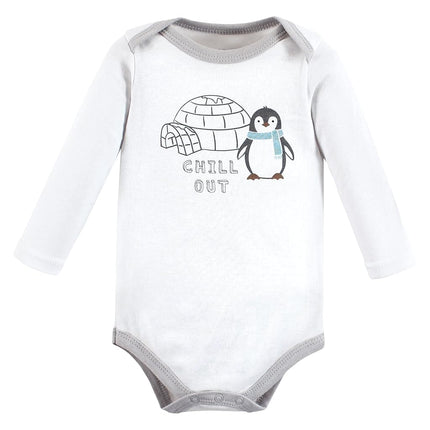 Hudson Baby Grenouillères unisexe en coton à manches longues, Chill Out Penguin, 0-3 mois
