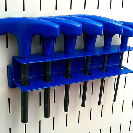 Wall Control ASM-SD-008 BU Pegboard Screwdriver Holder Bracket Slotted Metal Pegboard Accessory for Wall Control Pegboard Only, Blue