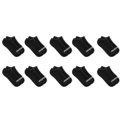 Fruit of the Loom Boys Dual Defense Cushion Comfort No Show Socks 10 Pack, Black, Boys' Shoe Size: 7-8.5