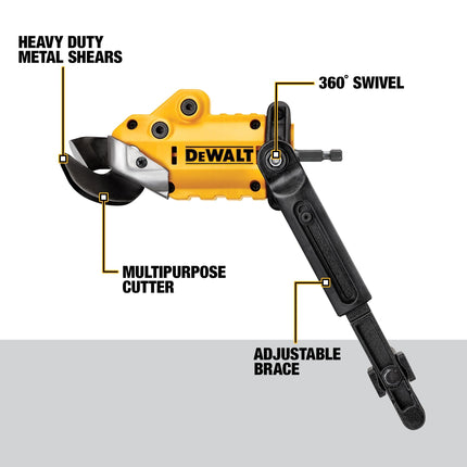 DEWALT DWASHRIR Metal Shears Attachment, Impact Ready,Black /Yellow