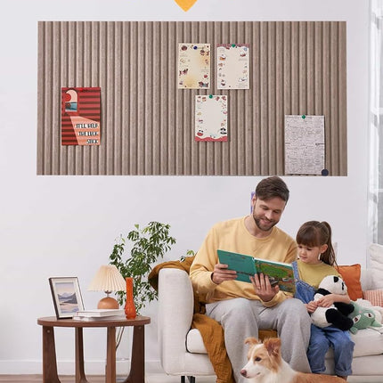 Bulletin Board, Decorative Felt Pin Board, Thick Foldable Photo Display Board with Self-Adhesive Tape, Vision Board for School Home Kitchen Office Walls (Camel, 120 * 80cm)