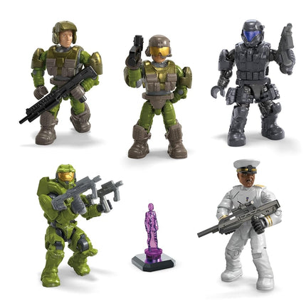Set de construcción de figuras de acción Halo de MEGA, paquete de personajes con 339 piezas, articulación poseable, 5 cm de alto, coleccionable para niños o adultos, HXL07