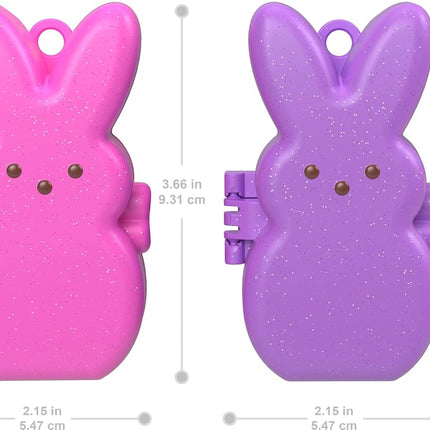 Polly Pocket x Peeps, 6 Micro Dolls & 2 Playsets with 6 Themed Accessories & Clip Keychains, Travel Toy, Partnership Compact