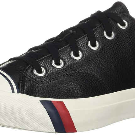 Keds Men's Royal Lo Lace Up Fashion Sneaker, Black Leather, 3 UK