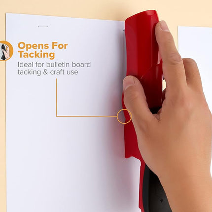 Bostitch Office Heavy Duty 40 Sheet Stapler with 1250 Staples & Claw Remover, Small Stapler Size, Fits into The Palm of Your Hand, Value Pack, Red (B175-RED-VP)