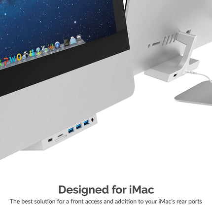 Lecteur de carte mémoire SABRENT Station d'accueil Mac, concentrateur USB C, port HDMI 4K, prise audio 3,5 mm, lecteur de carte SD et MicroSD, ports USB Super rapides 5 Gbit/s pour iMac - 2017 et plus (HB-SIMC)