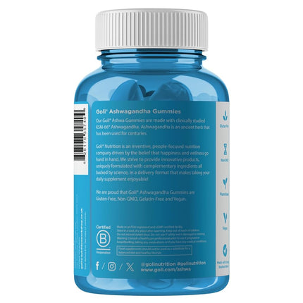 Goli Ashwagandha KSM-66 Gummies | Stress, Sleep & Mood Support | Mixed Berry | Vitamin D, Vegan, Plant Based, Non-GMO, Gluten Free, Gelatin Free | Relax. Restore. Unwind. | Pack of 3, 180 Gummies