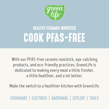 GreenLife Nonstick 12” (5QT) All in One Deep Skillet Wok with Lid, PFAS-Free Non-Toxic Ceramic Multi-Purpose Pan, Induction, All Stovetop, Egg, Stir Fry, Saute, Stay Cool Handle, Blue Haze
