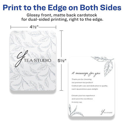 Avery Printable Rectangle Rounded Corner Postcards with Sure Feed Technology, 4.25" x 5.5", Glossy White Cardstock, Print-to-the-Edge, Laser/Inkjet Cards, 20 Total