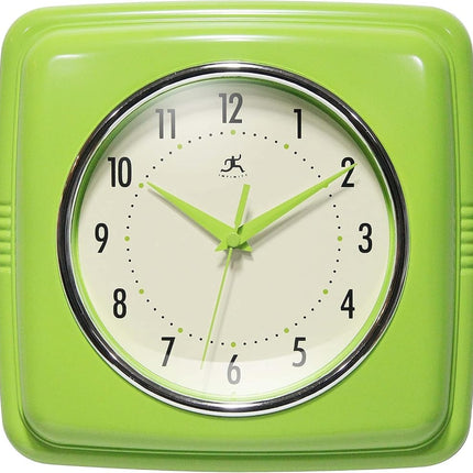 Infinity Instruments Square Retro Lavender Wall Clock 23.5cm