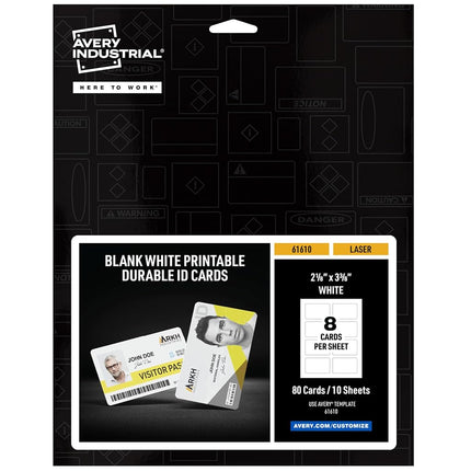 Avery Durable ID Cards, Laser Printable on Both Si