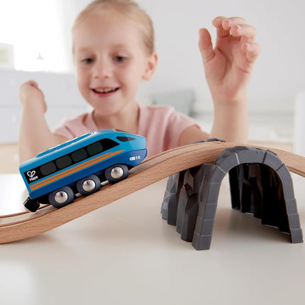 Hape Remote Controlled Railway (Free App Download) - Wooden Train Track Accessories, Multicolor