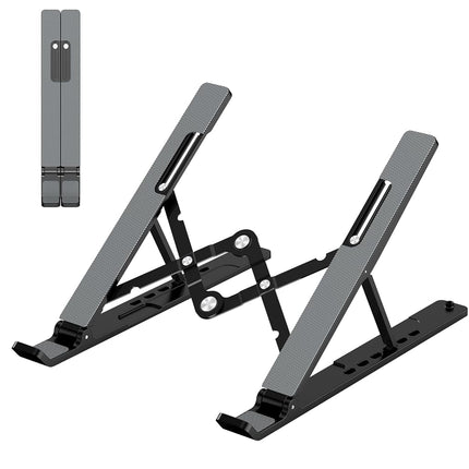 Nayka Adjustable Laptop Stand, Portable Laptop Riser for Desk, ABS+Silicone Foldable Ventilated Cooling Notebook Holder Stand for 10-15.6” Laptops,Tablets