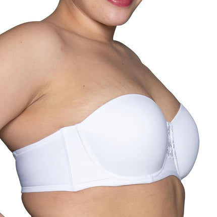 Vanity Fair Women's Beauty Back Smoothing Strapless Bra, 4-Way Stretch Fabric, Lightly Lined Cups Up to H, Opaque, Star White, 40D
