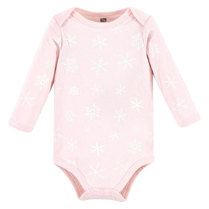 Hudson Baby Unisex Baby Cotton Long-Sleeve Bodysuits, Pink Penguin 3-Pack, 12-18 Months, Pink Penguin 3-pack, 12-18 Months