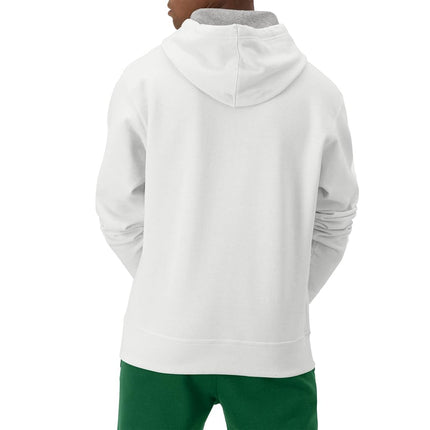 Champion Men's, Powerblend, Fleece Hoodie, Comfortable Sweatshirt, Logo (Reg. Or Big & Tall) Hooded, White Small Script, L
