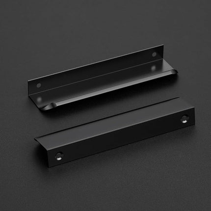 Ravinte Hardware 10 Pack Black Cabinet Handles, 5.9 Inch (150mm) Finger Edge Pulls, 5 Inch Hole Center, Finger Pulls for Cabinets