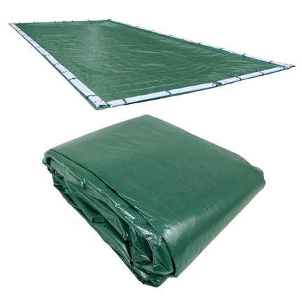 Pool Mate 371224R-PM Winter Pool Cover, Extra Heavy-Duty Green, 12 x 24 ft Inground Pools