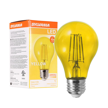 Sylvania LED Yellow Glass Filament A19 Light Bulb,
