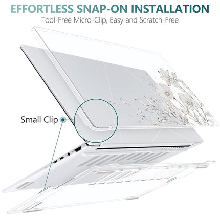 Batianda Artistic Case for ASUS Zenbook 14 OLED 2024 2025,Golden Wildflower