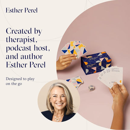 ESTHER PEREL Where Should We Begin Game of Stories - Interactive Conversation Cards for Couples, Friends & Co-Workers - 200 Cards & Dice - 2-6 Player Card Games