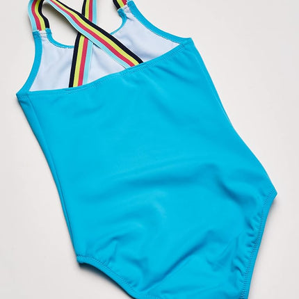 Kanu Surf Girls' Maggie UPF 50+ Beach Sport Athletic One Piece Swimsuit, Maggie Aqua, 4T