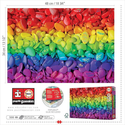 Educa - Puzzle de 500 pièces pour adultes | Pierres colorées - Colle Fix Puzzle incluse. 11 ans et plus (19248)