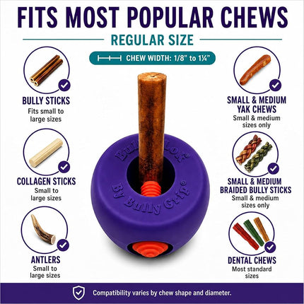 Bully Grip Bully Stick Holder for Dogs, Bully Lok Dog Safety Device, Prevents Choking Small, Medium, Large Dogs, Yak Cheese, Collagen, Dental Chew, Rawhide, Bone, Antler, Treats, Toy Safety Device