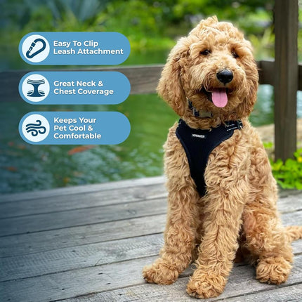 Best Pet Supplies Voyager Adjustable Dog Harness Leash Set with Reflective Stripes for Walking Heavy-Duty Full Body No Pull Vest with Leash D-Ring, Breathable All-Weather - Harness (Black), XL