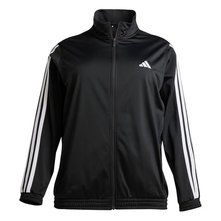 adidas womens Tricot 3-stripes Track Top, Black/White, 3X