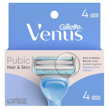 Gillette Venus Intimate Grooming Womens Razor Blade Refills with Bikini Trimmer, 4 Count