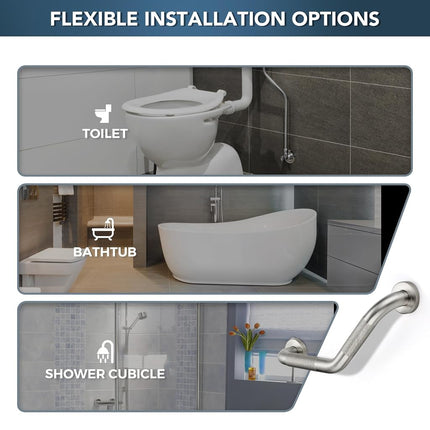 Grab Bars for Shower, 1 Pack, 16 Inch Angled Anti-Slip, Brushed Nickel