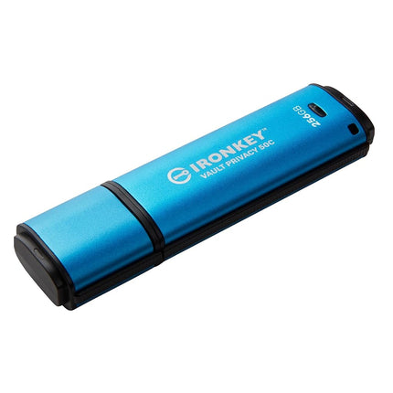 Kingston IronKey Vault Privacy 50 Disque USB Type-C certifié FIPS 197 et chiffré XTS-AES 256 bits pour la protection des données - IKVP50C/256 Go