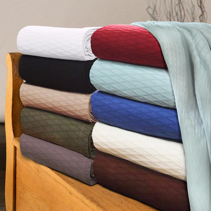 Superior 100% Cotton Thermal Blanket, Soft and Breathable Cotton for All Seasons, Bed Blanket and Oversized Throw Blanket with Luxurious Diamond Weave - Twin Size, Forest Green
