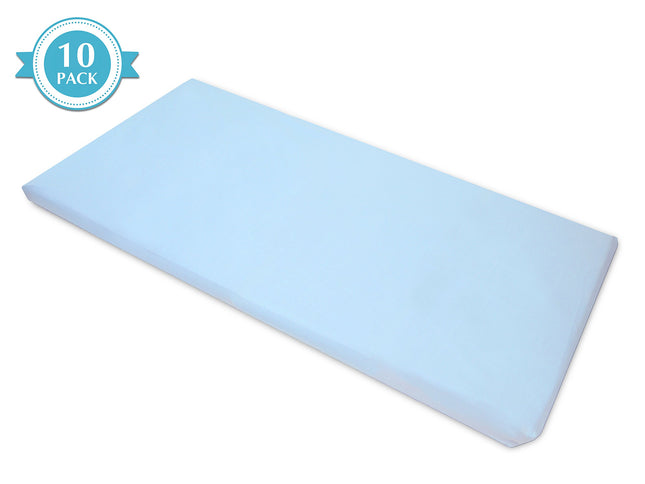 American Baby Company 10-Piece 100% Cotton Percale Day Care Mat Sheet, Blue, 24" x 48" x 4"