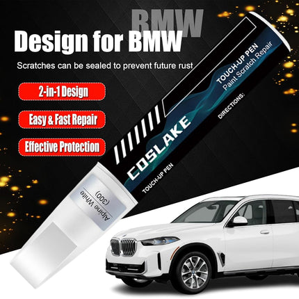 COSLAKE Car Touch Up Paint(Mineral White Metallic(A96)) for BMW