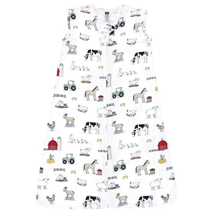 Hudson Baby Saco de Dormir Unisex de Algodón sin Mangas, Tipo Manta, Diseño de Granja, 12-18 Meses