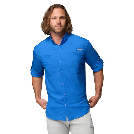 Camisa de manga larga Tamiami 2 de Columbia para hombre, camisa de manga larga, azul vívido, pequeña