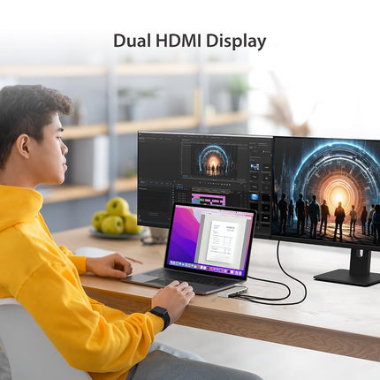 j5create USB-C Mini Dock-Type C Hub with 2X HDMI, 2X USB 3.0, Ethernet