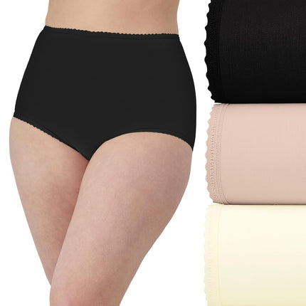 Bali Womens Skimp Skamp Brief, 3-Pack, 11, Black/R
