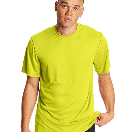 Hanes Men's Short Sleeve Cool DRI T-Shirt UPF 50+, Safety Green, 3X-Large (Pack of 2)