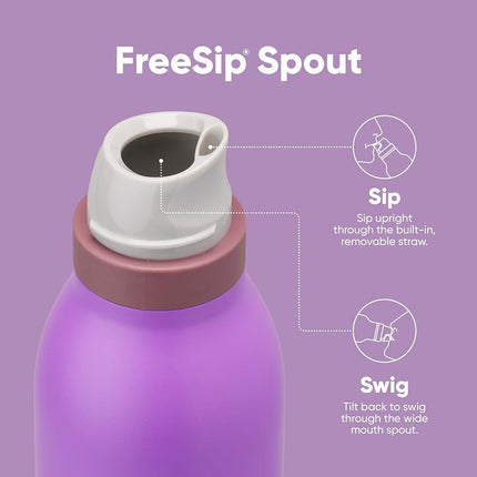 Owala FreeSip Twist Stainless Steel Water Bottle, 710ml, California Grapevine