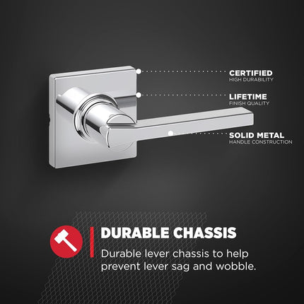 Kwikset 92001-605 Casey Passage Lever, Polished Chrome