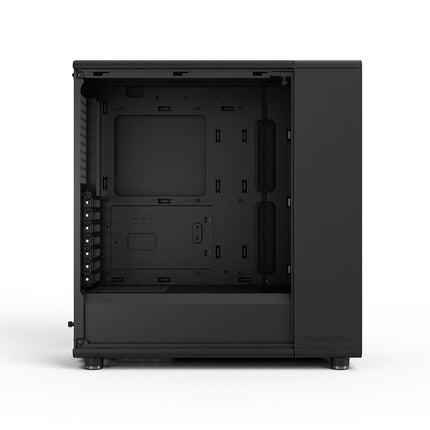 Fractal Design North Momentum Black - Glass Side Panel - Genuine Blackened Oak Wood Front - High Airflow PC Gaming Case - Three powerful 120mm Momentum Fans Included - ATX Support