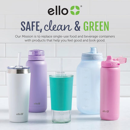 Ello Jane Mug de voyage en céramique de 530 ml avec poignée, couvercle coulissant anti-éclaboussures et sous-verre intégré, parfait pour le café et le thé, sans BPA, passe au lave-vaisselle, cadeau pour lui, elle, fête des mères, anniversaire, Sandbar