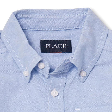 The Children's Place Boys' Long Sleeve Oxford Shirt, Lt Blue, X-Large