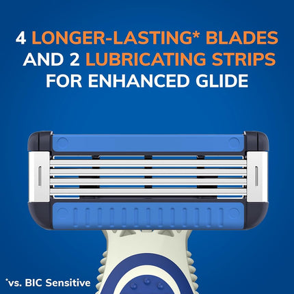 BiC EasyRinse Anti-Clogging Men's Disposable Razors for a Smoother Shave With Less Irritation*, Easy Rinse Shaving Razors With 4 Blades, 2 Count
